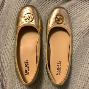Michael Kors Gold Quilted Ballet Flats